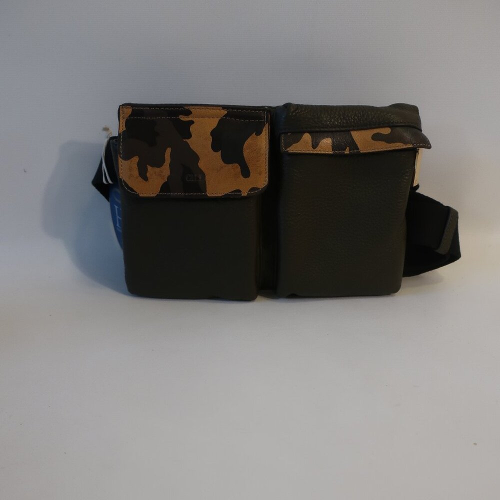 NWT Womens Gill Brown Leather Print Fanny Pack Bag
